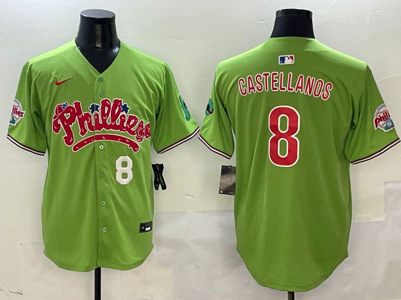 Men Philadelphia Phillies #8 Castellanos Green Five generations Nike 2025 MLB Jersey style 4->philadelphia phillies->MLB Jersey